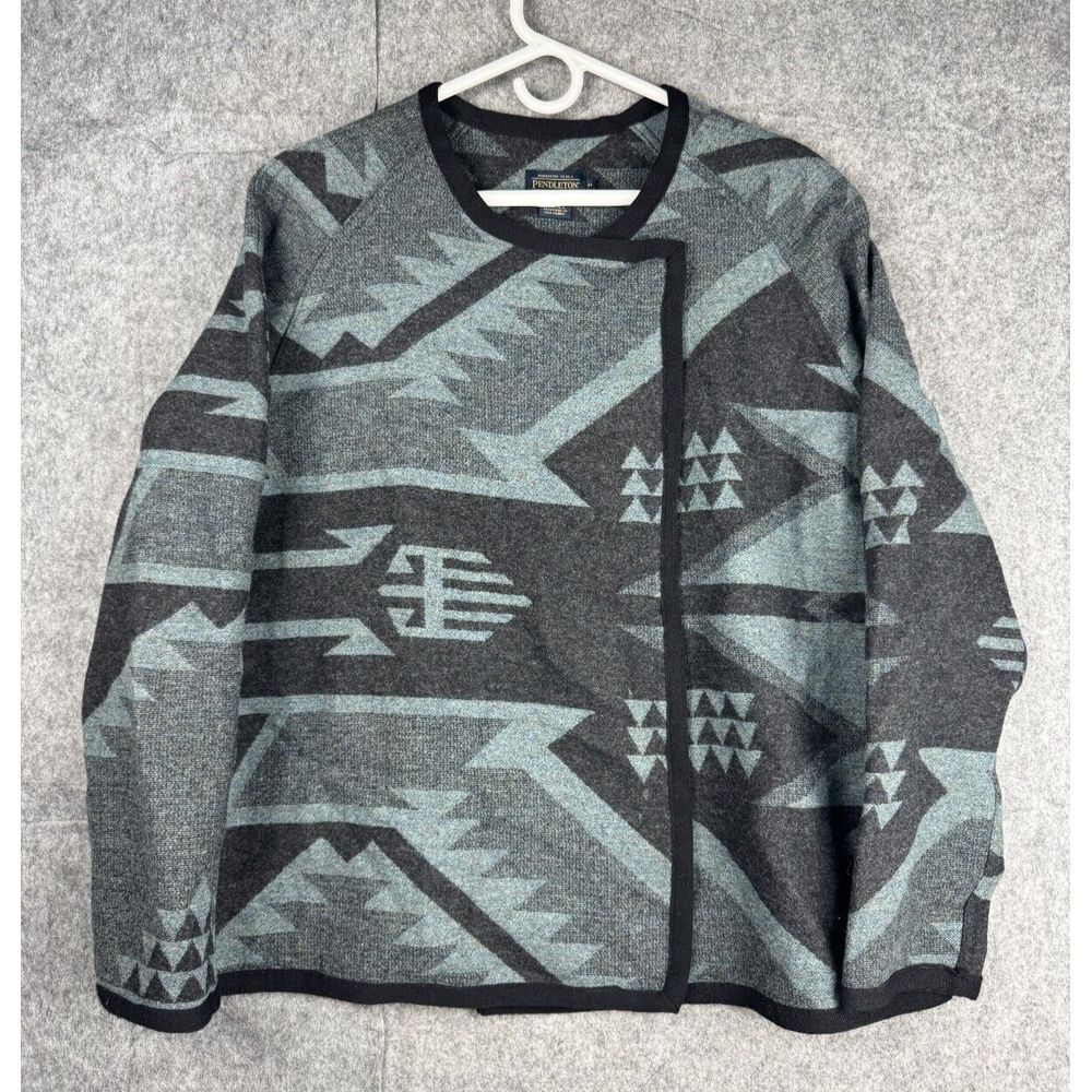 Pendleton Cape Poncho Women's XL Aztec Southwest 100% Wool Loop Collar **